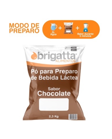 Pó P/ Preparo De Bebida Láctea Chocolate Brigatta 2,3kg (Com açúcar)